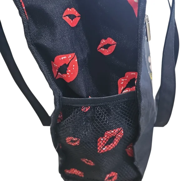 Black Tote Bag with Betty boop Cartoon Design - Picture 10 of 12
